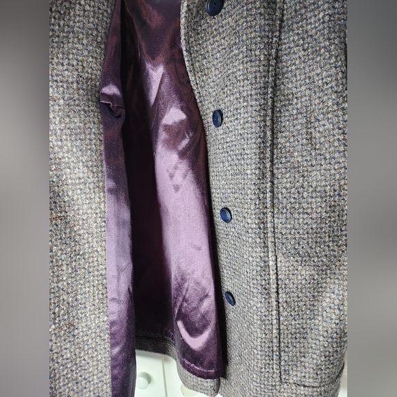London Fog Virgin Wool Jacket Brown/Blue Size 10 M - Picture 3 of 11
